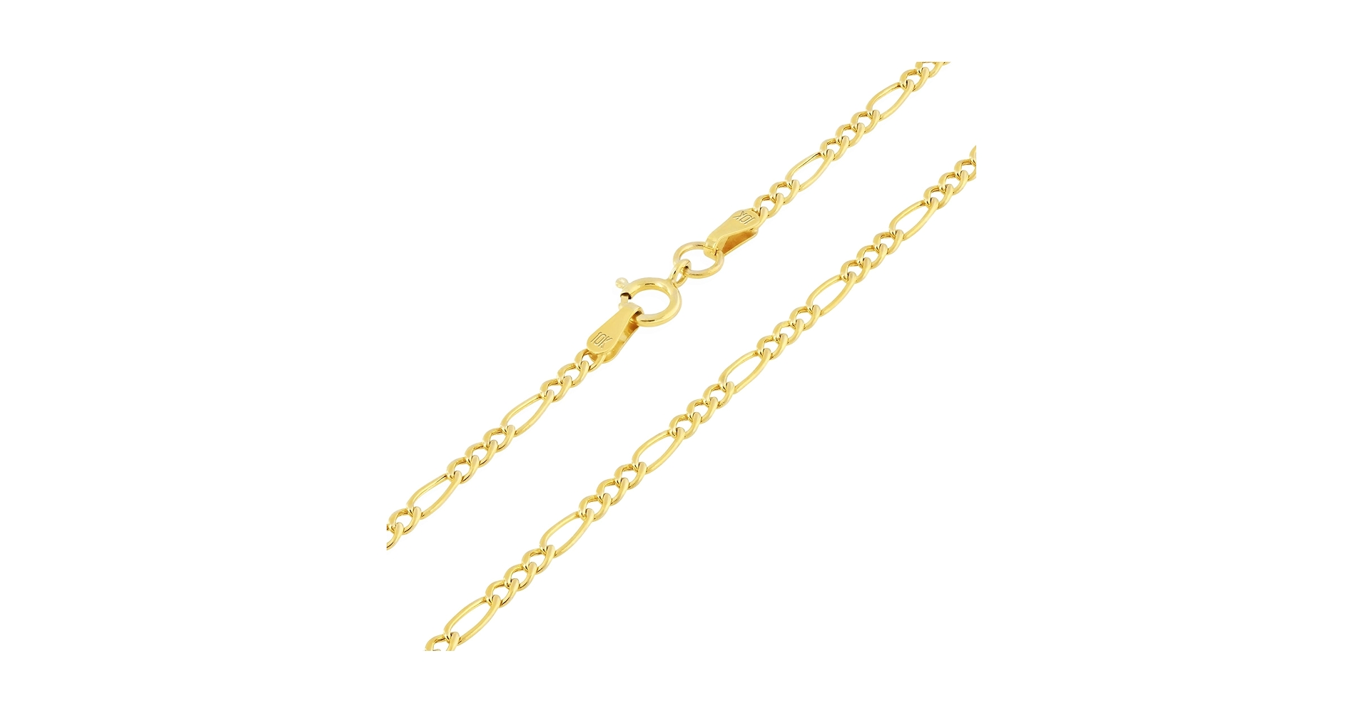 アクセサリー 10K Figaro Necklace 56cm 2mm Nuragold 10k Real Yellow Gold Figaro Link 2mm Chain Necklace (16